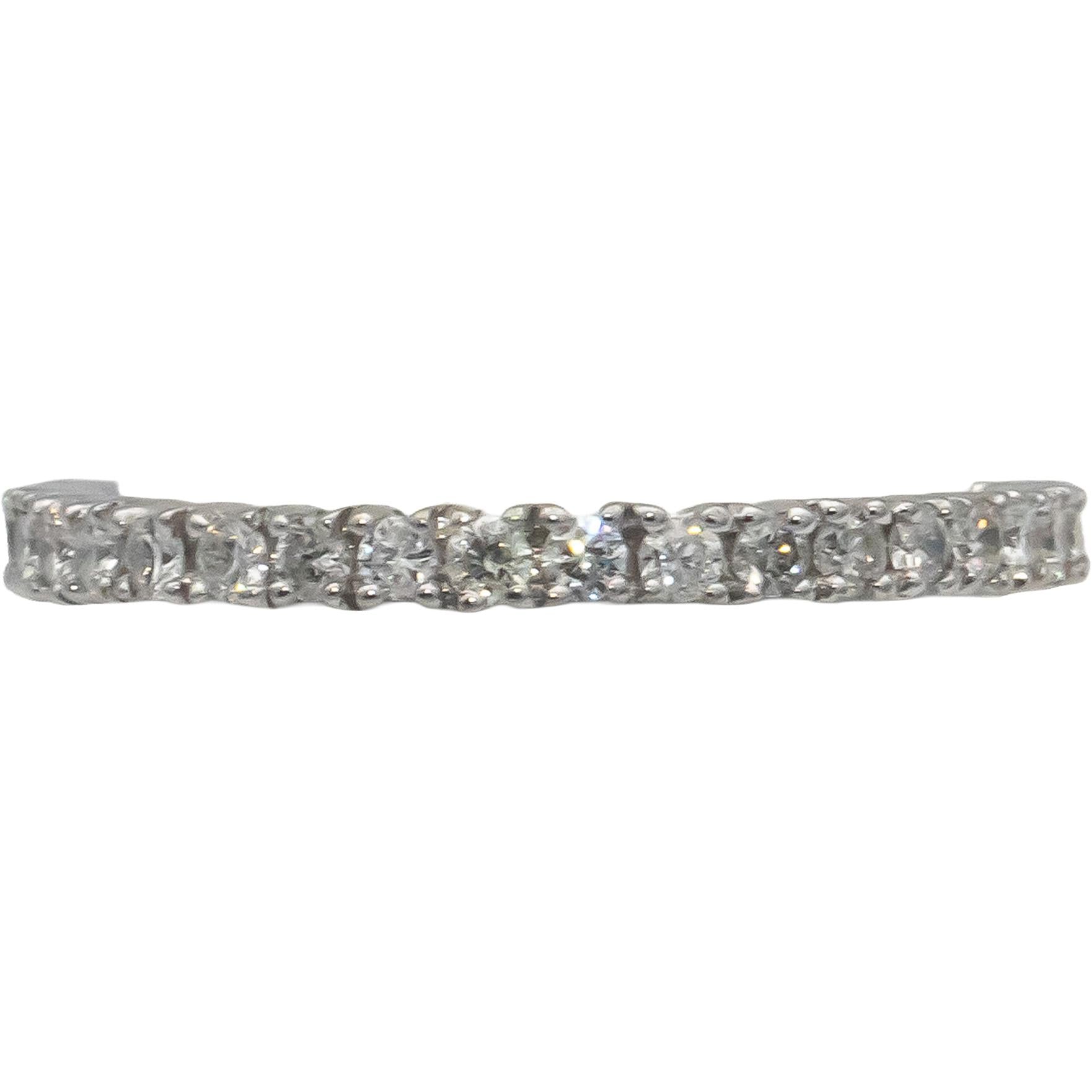 18k White Gold Round Diamond Eternity Band Ring 0.66CT Size 7.25