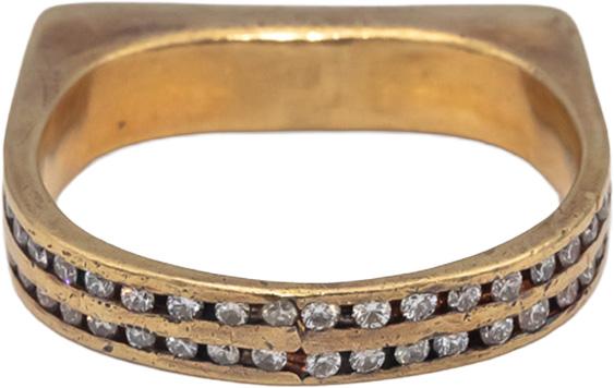 10k Yellow Gold Round Diamond Two Row Eternity Band Ring 1.0CT Size 7.75