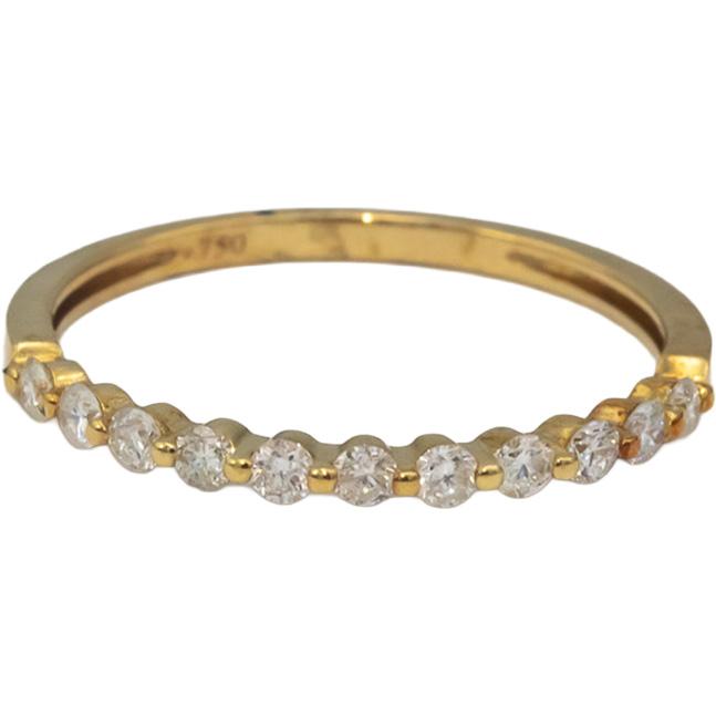 18k Yellow Gold VS Round Diamond Band Ring 0.25CT Size 7