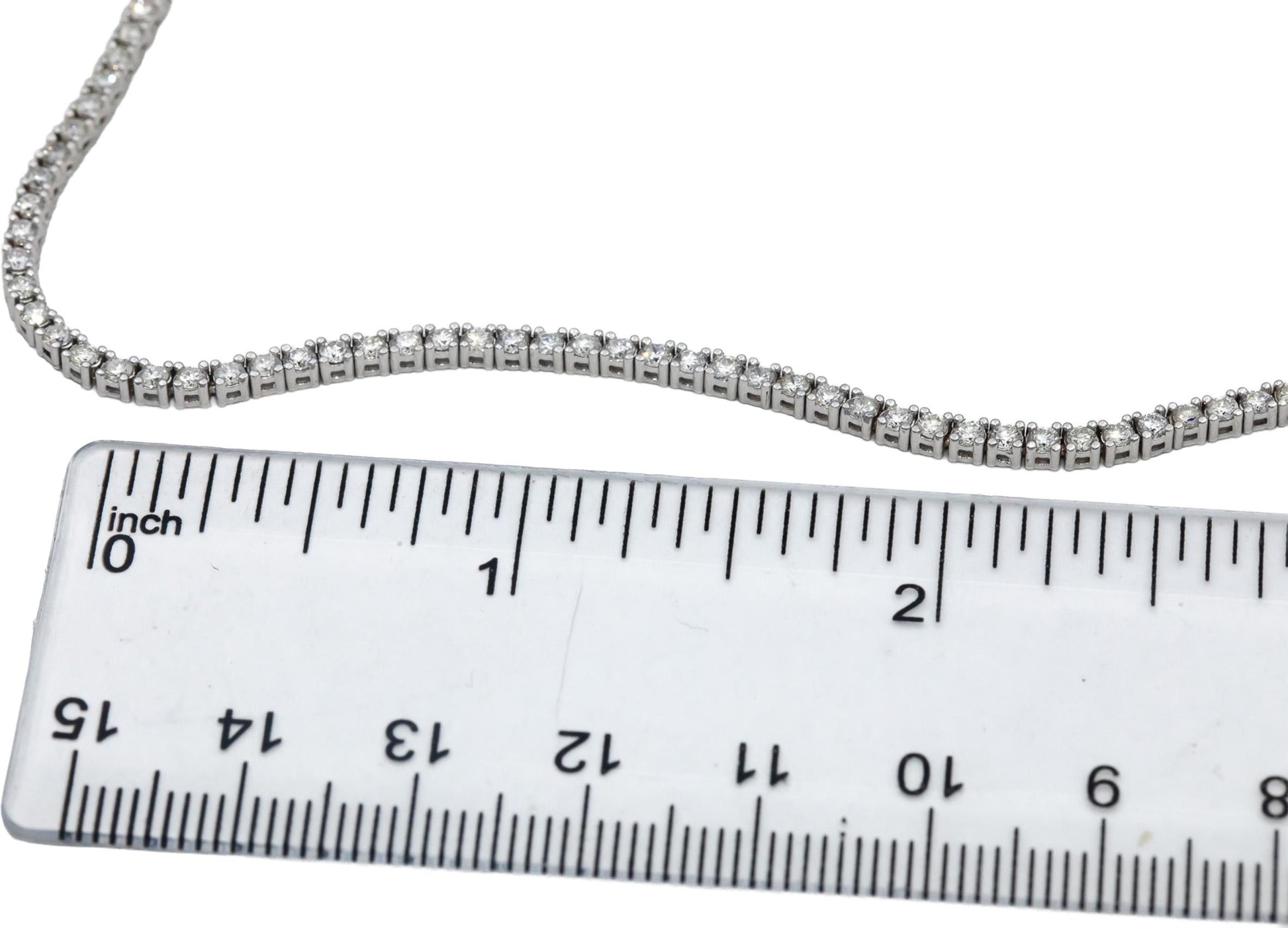 18k White Gold Round Diamond Tennis Necklace 4.40CT