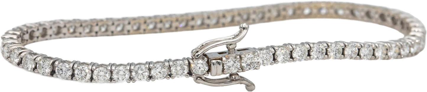 14k White Gold VS Round Diamond Tennis Bracelet 4.79CT