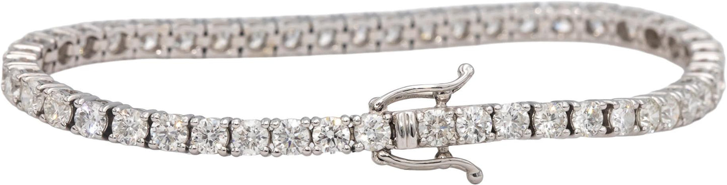 14k White Gold VS Round Diamond Tennis Bracelet 8.19CT