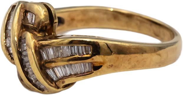 14k Yellow Gold Baguette Channel Set Diamond Ring 0.25CT Size 6.5