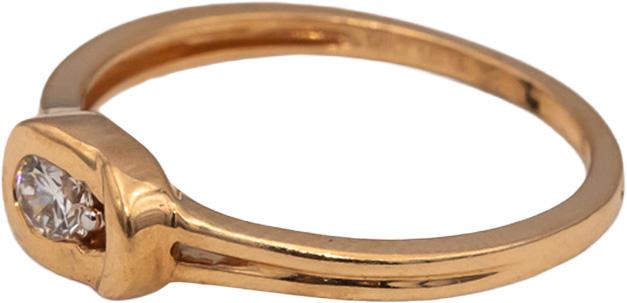 18k Rose Gold VS Round Diamond Solitaire Ring 0.15CT Size 6.25