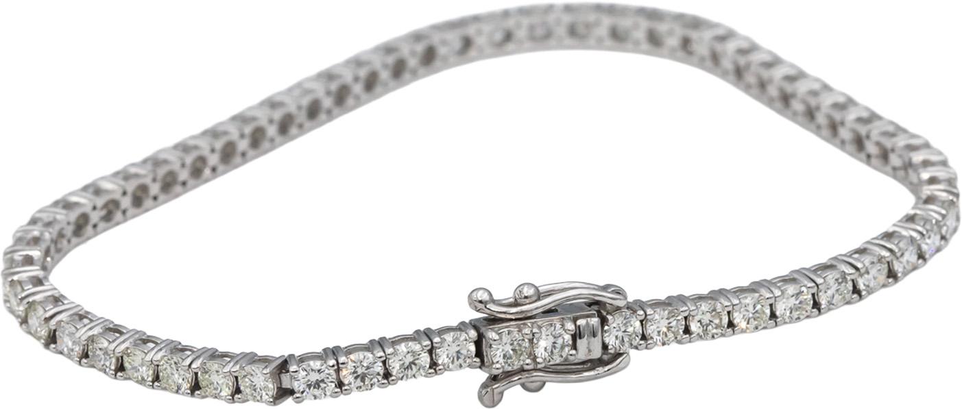 14k White Gold VS Round Diamond Tennis Bracelet 4.64CT