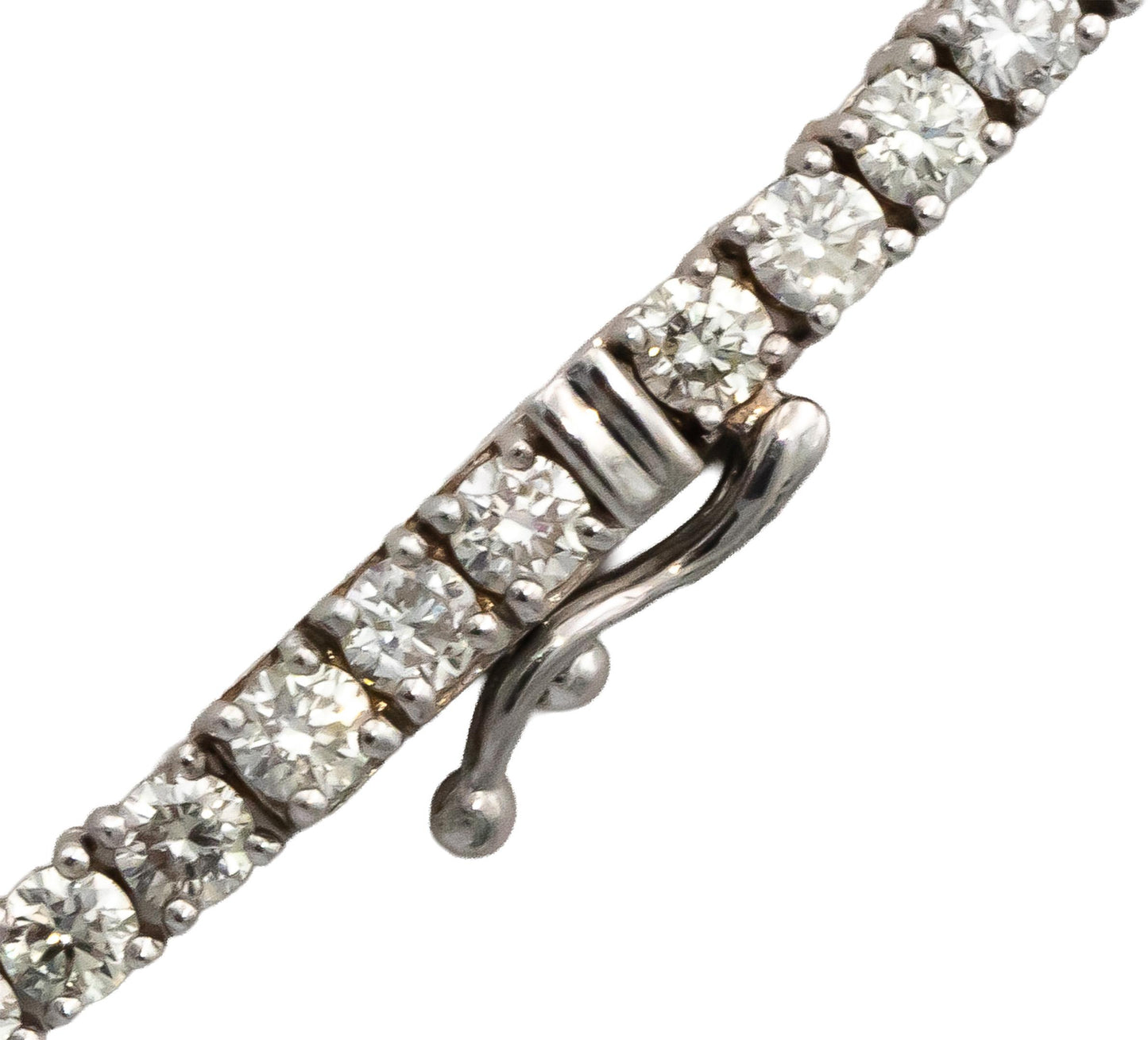 18k White Gold VS Round Diamond Tennis Necklace 10.01CT