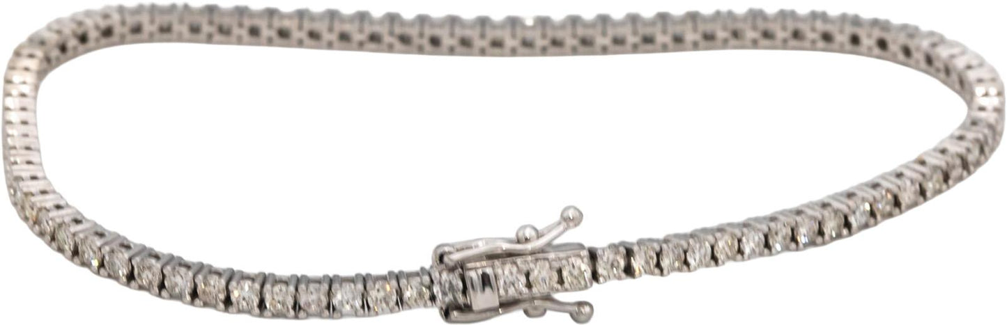 14k White Gold Round Diamond Tennis Bracelet 2.26CT