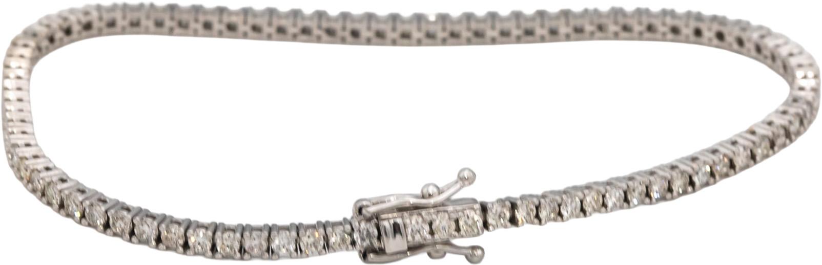 14k White Gold Round Diamond Tennis Bracelet 2.26CT