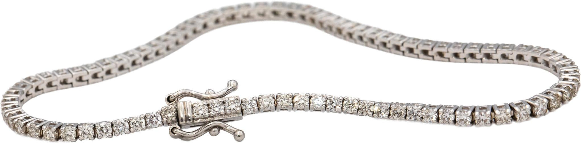 14k White Gold Round Diamond Tennis Bracelet 2.40CT