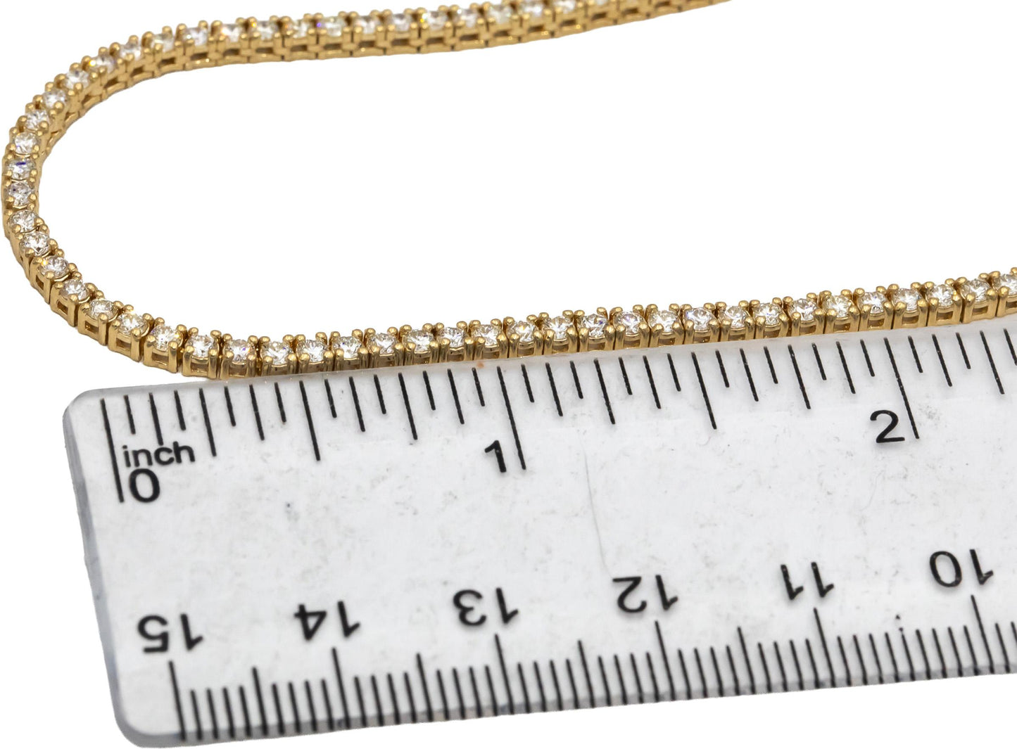 14k Yellow Gold VS Round Diamond Tennis Necklace 5.61CT