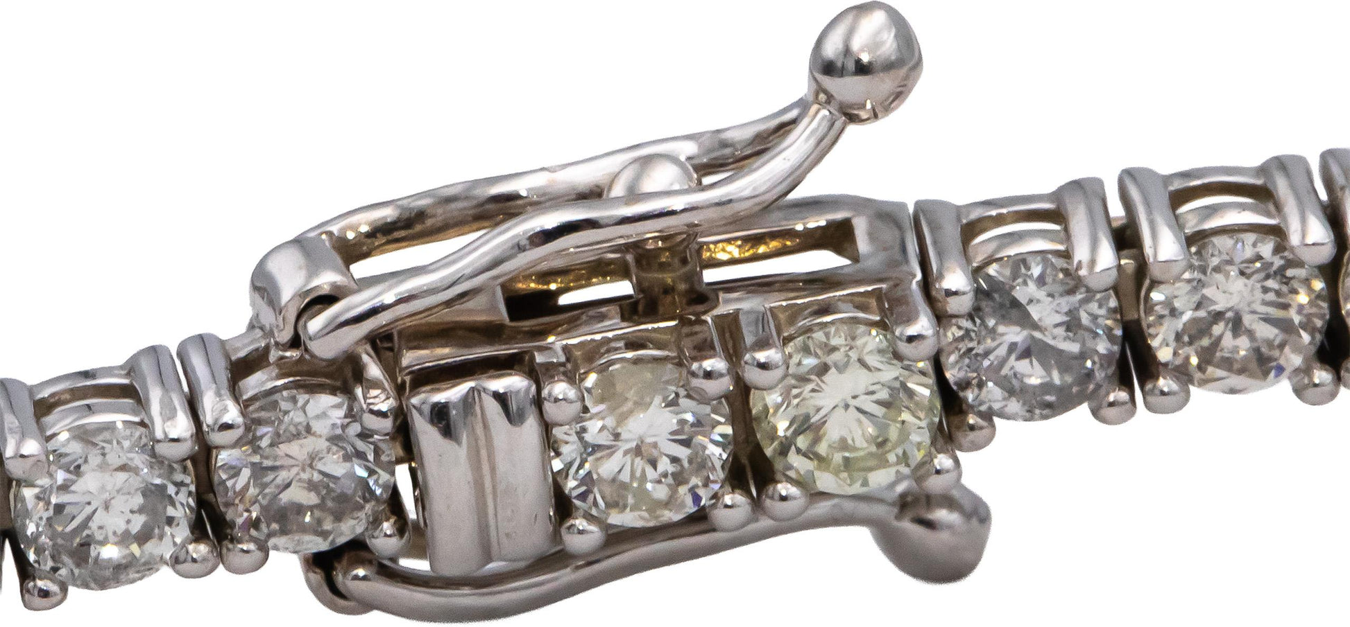 14k White Gold Round Diamond Tennis Bracelet 5.15CT