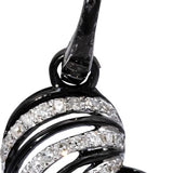 14k White Gold Black Rhodium Diamond Abstract Heart Dangle Earrings 0.50CT