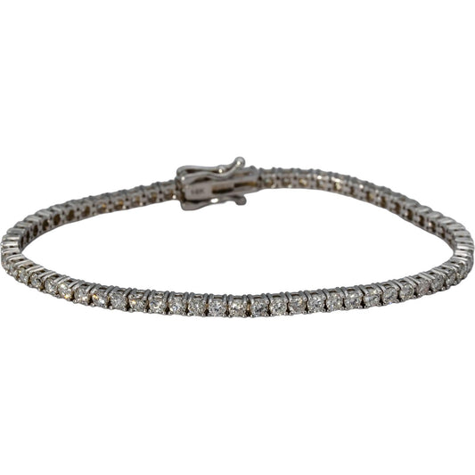 14k White Gold Round Diamond Tennis Bracelet 3.43CT