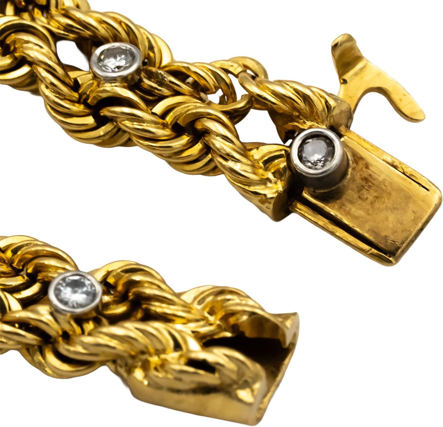 VAN CLEEF & ARPELS Vintage 18k & 14k Gold VS Round Diamond Bracelet 0.75CT