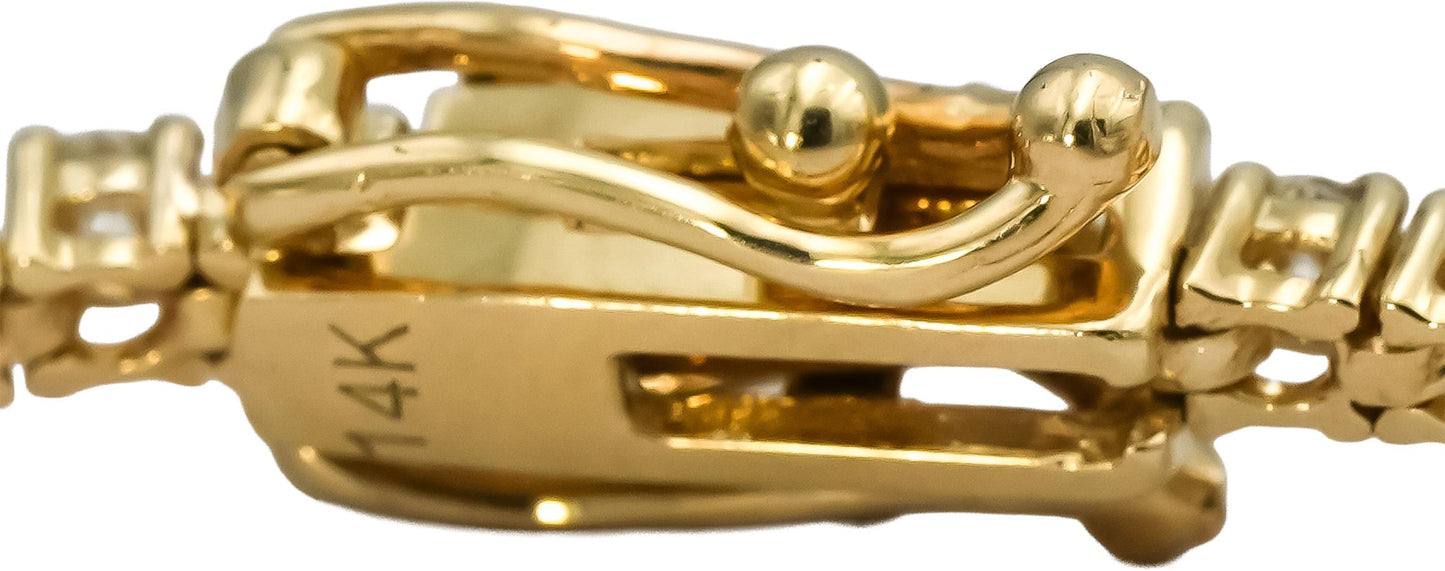 14k Yellow Gold Round Diamond Tennis Bracelet 2.81CT