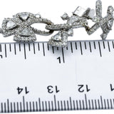 18k White Gold VS Round & Trillion Cut Diamond Drop Dangle Earrings 4.0CT