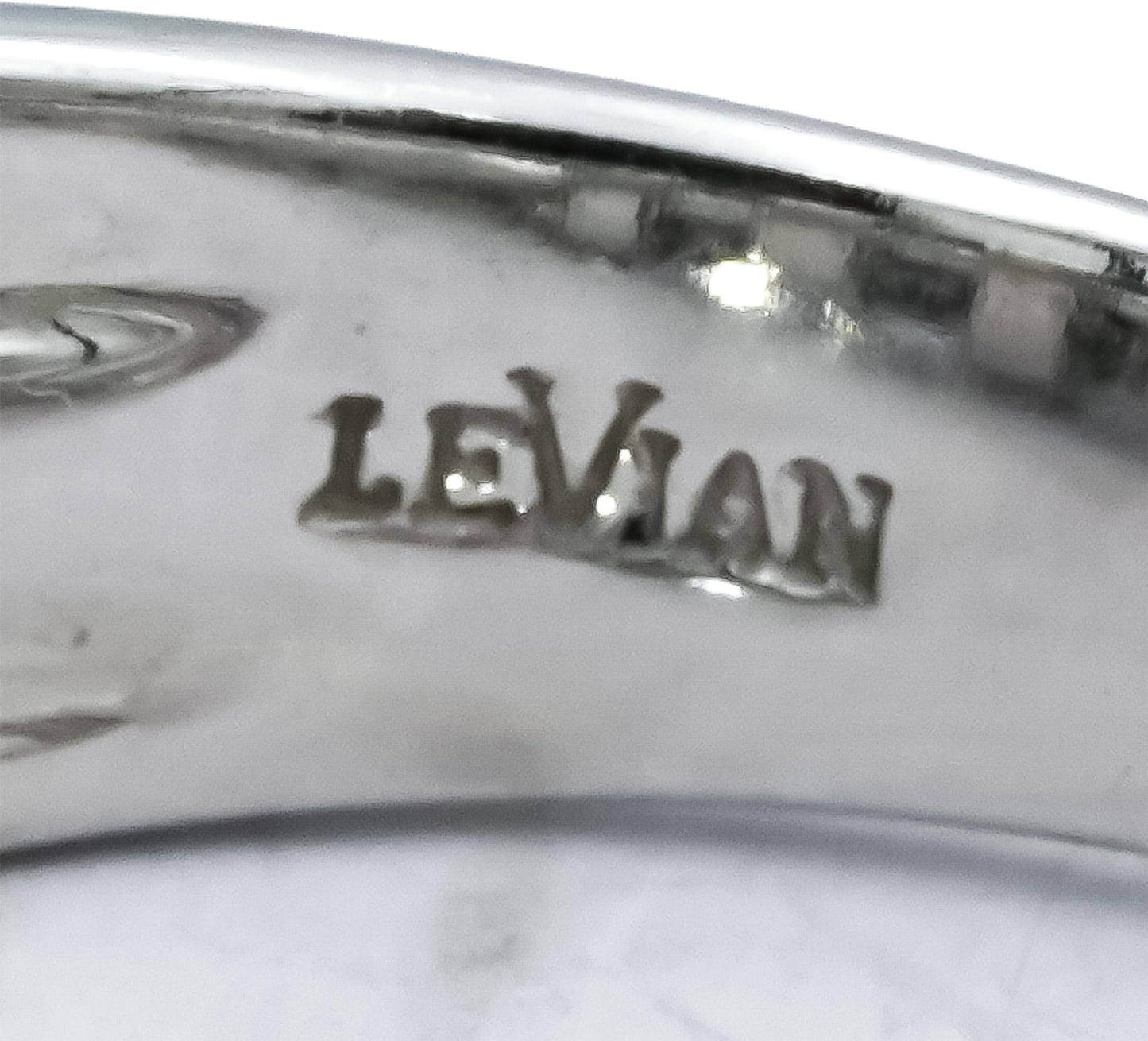 LE VIAN 14k White Gold Diamond and Sapphire Band Ring 2.25CTW Size 7.75
