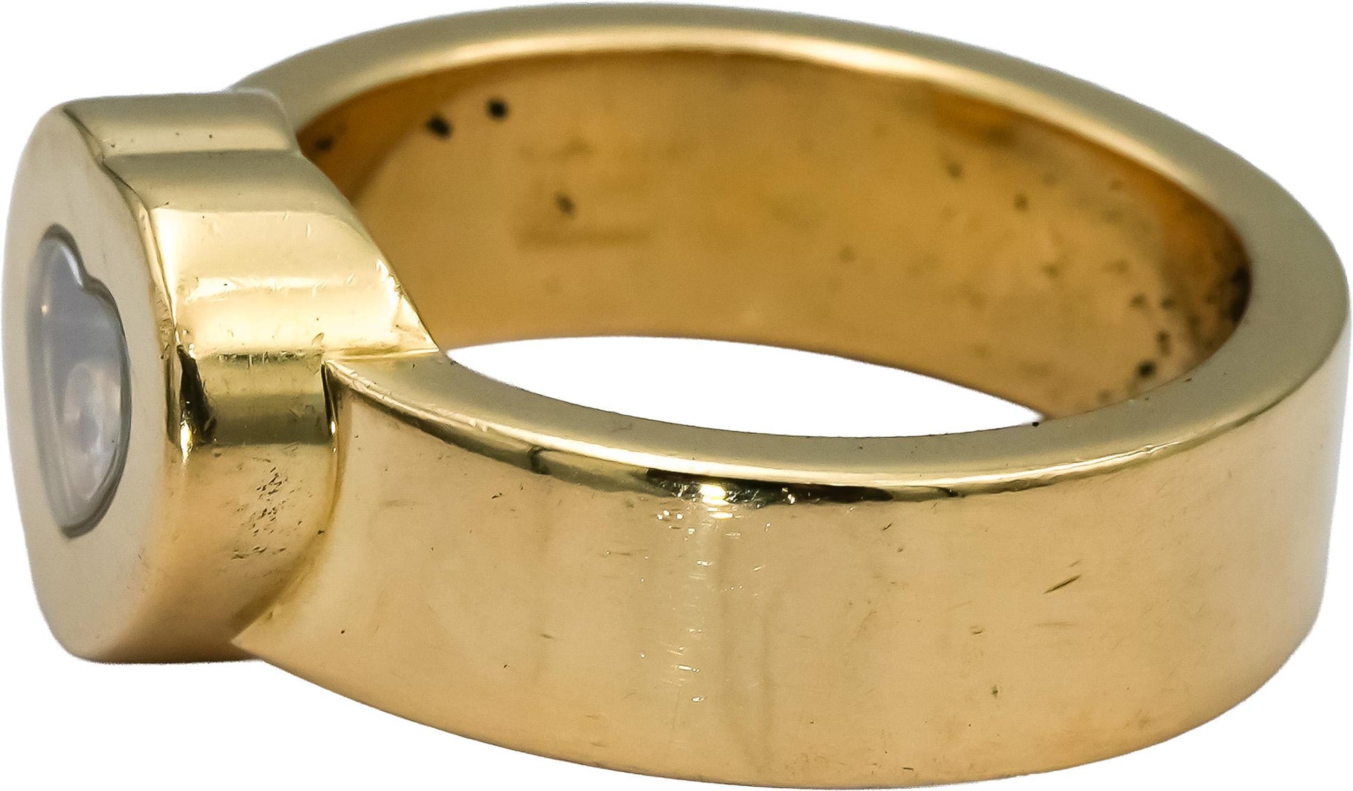 CHOPARD 18k Yellow Gold Happy Diamond Heart Ring Size 5.75 w/ Box Papers