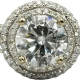 18k White Gold Round Diamond Engagement Ring 2.60CT w/ 2.14CT Center Size 6.5