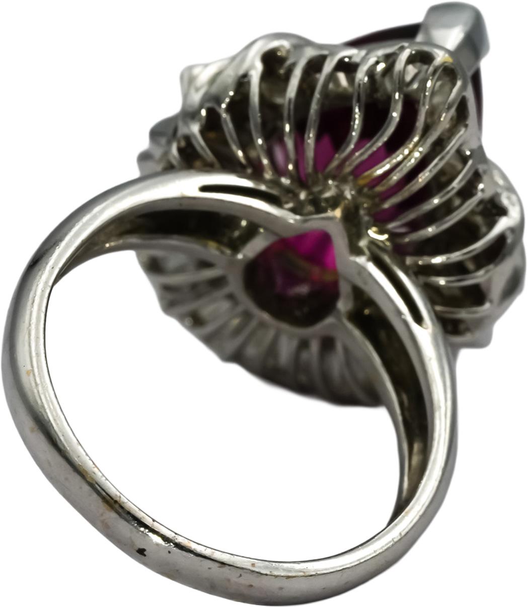 18k White Gold Tourmaline and Diamond Cocktail Ring 5.30CT Size 7.5