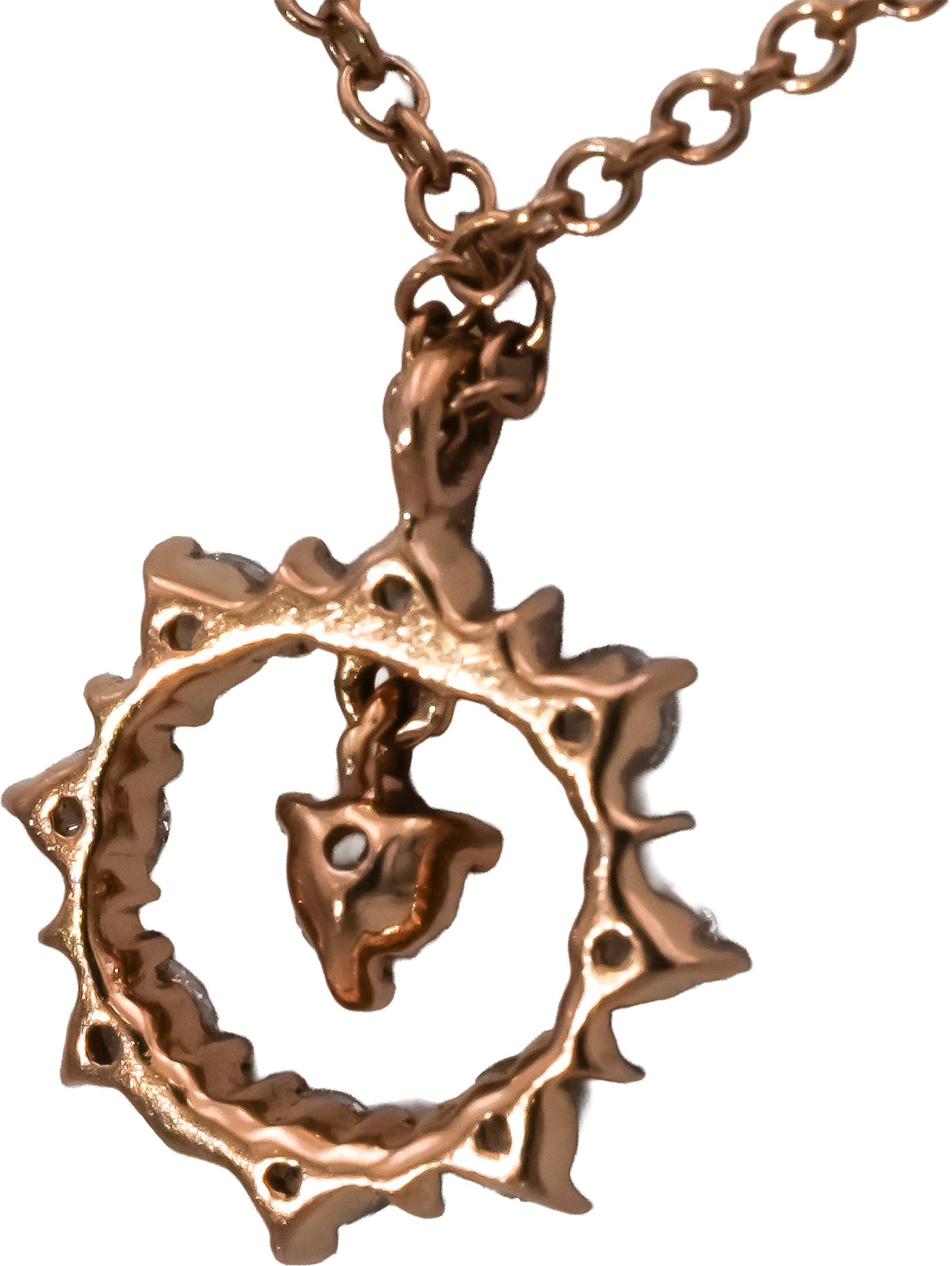 14k Rose Gold VS Round Diamond Pendant Necklace 0.25CT