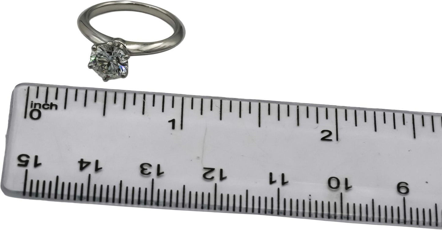GIA TIFFANY & CO. Platinum VS1/I Diamond Solitaire Engagement Ring 1.06CT Size 4