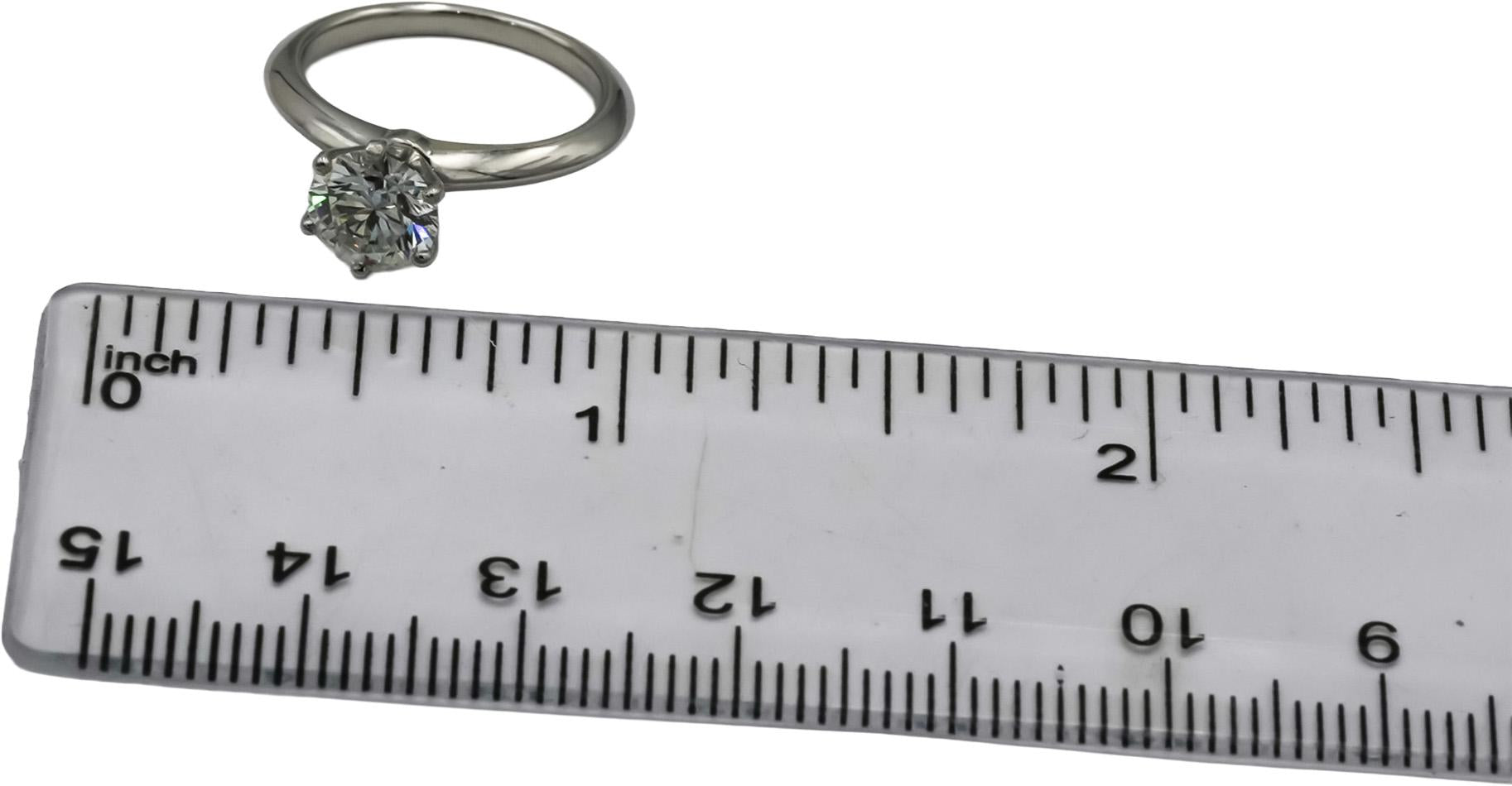 GIA TIFFANY & CO. Platinum VS1/I Diamond Solitaire Engagement Ring 1.06CT Size 4