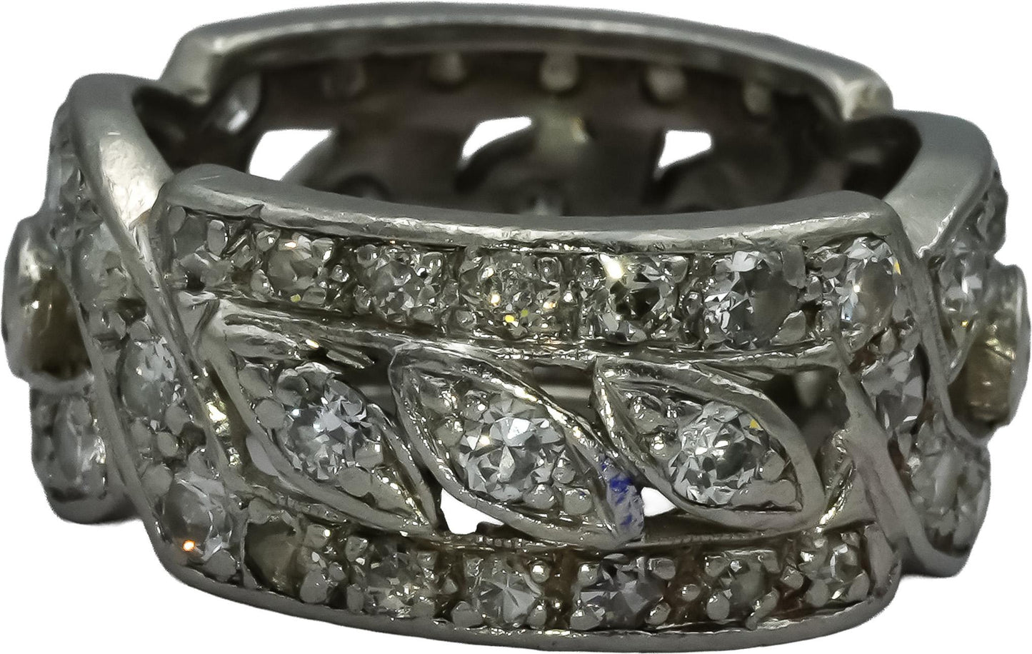 Antique Vintage Art Deco Platinum VS Diamond Band Ring 2.0CT Size 5