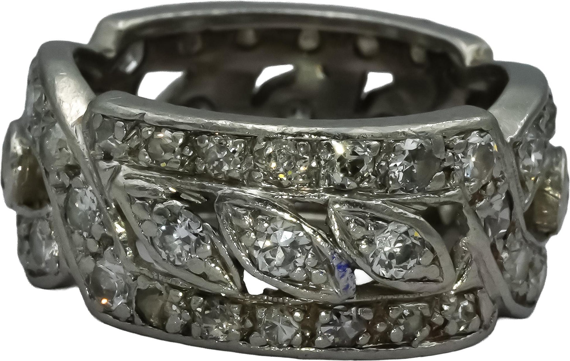 Antique Vintage Art Deco Platinum VS Diamond Band Ring 2.0CT Size 5
