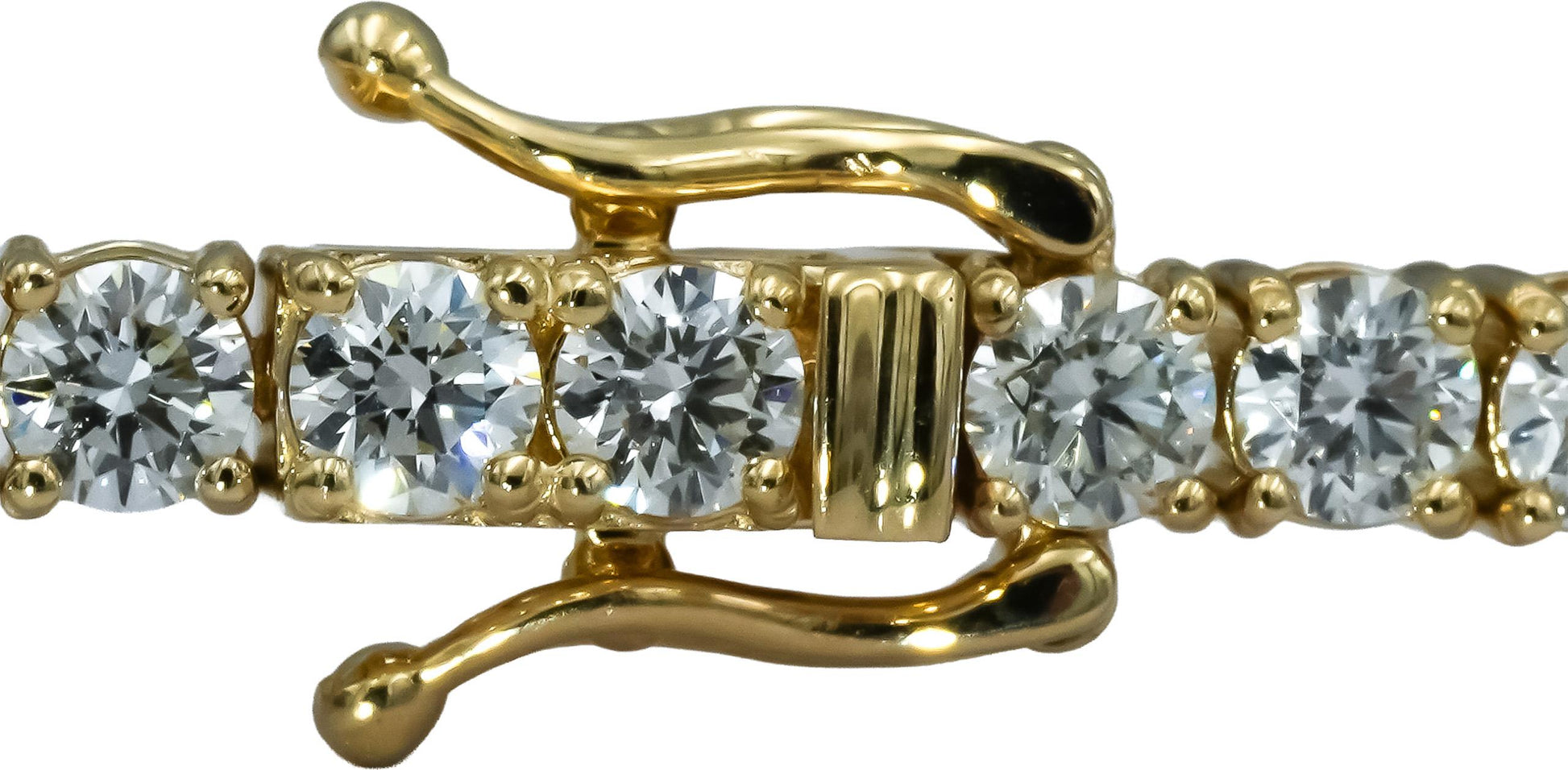 14k Yellow Gold VS Round Diamond Tennis Bracelet 7.03CT