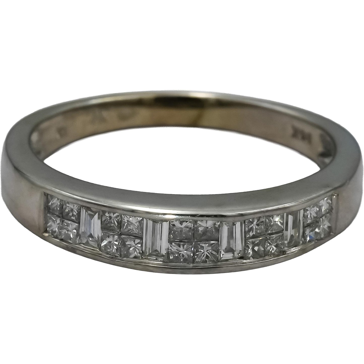 LE VIAN 14k White Gold Princess and Emerald Cut Diamond Ring 0.50CT Size 9