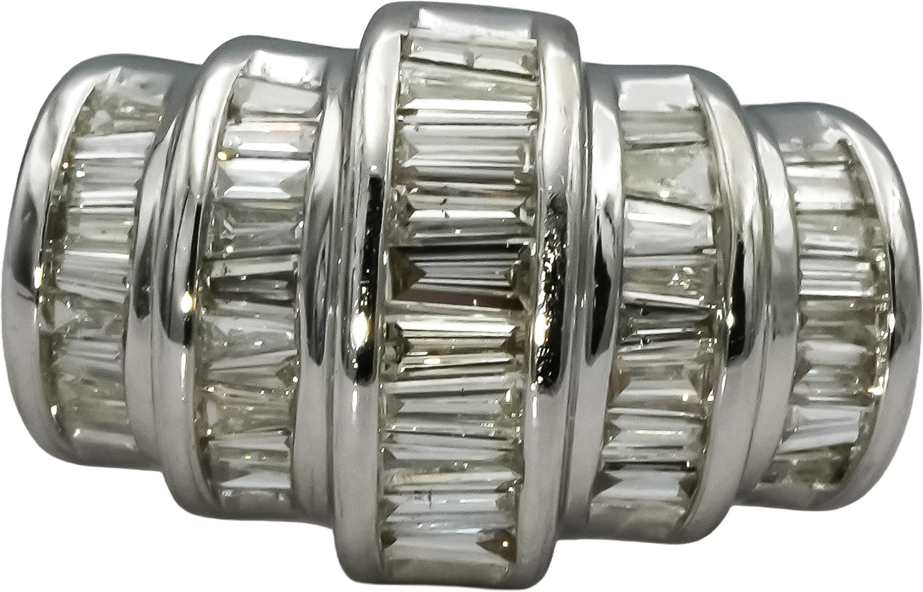 14k White Gold Baguette Channel Set Diamond Ring 2.0CT Size 7.25