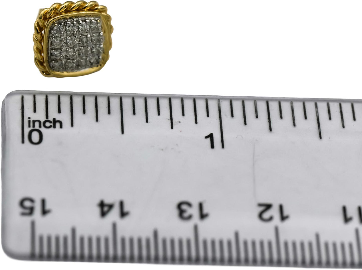 14k Yellow Gold VS Round Diamond Cluster Stud Earrings 0.33CT