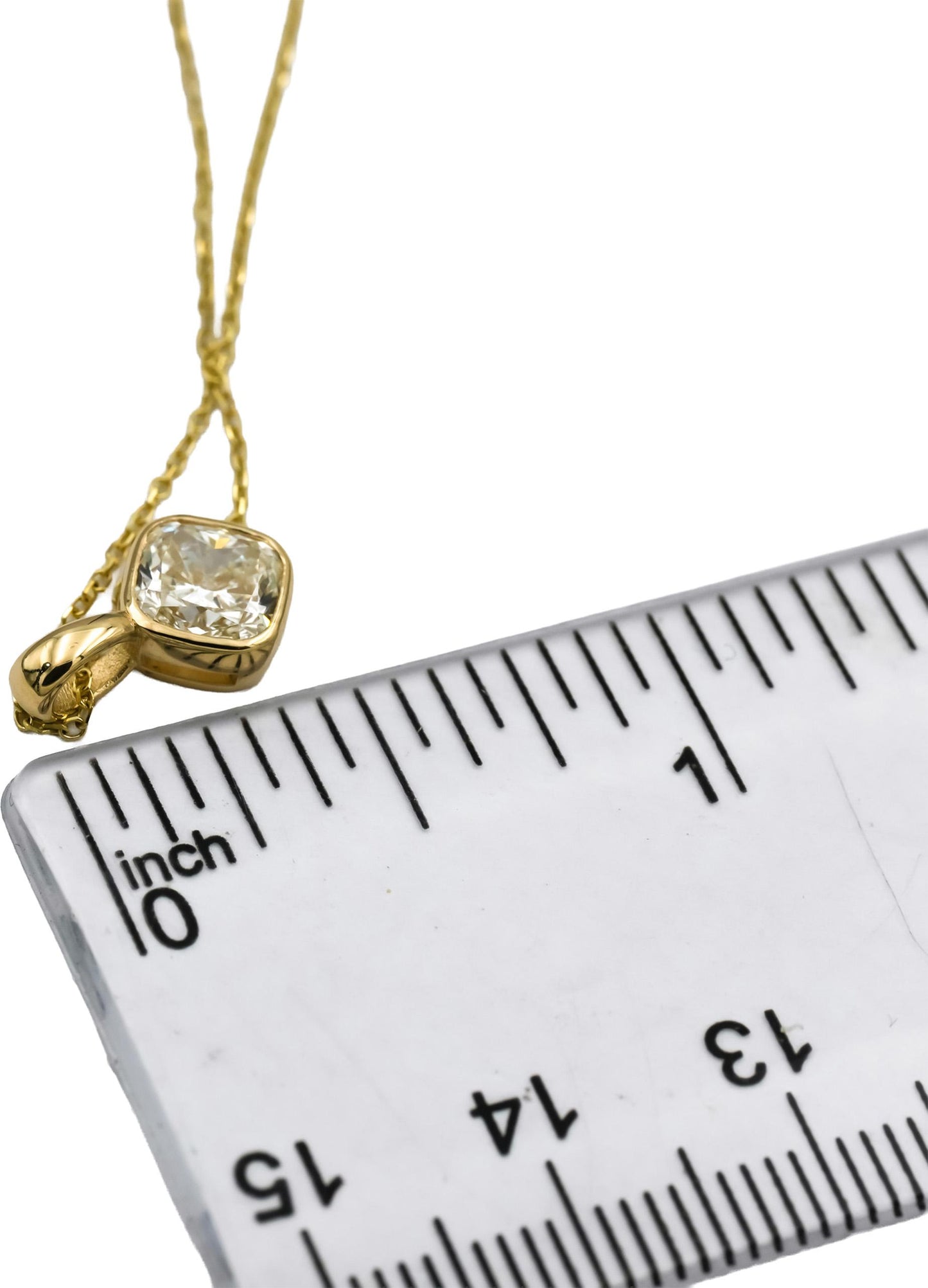 GIA Certified 14k Yellow Gold VVS1/J Cushion Cut Diamond Pendant Necklace 1.05CT