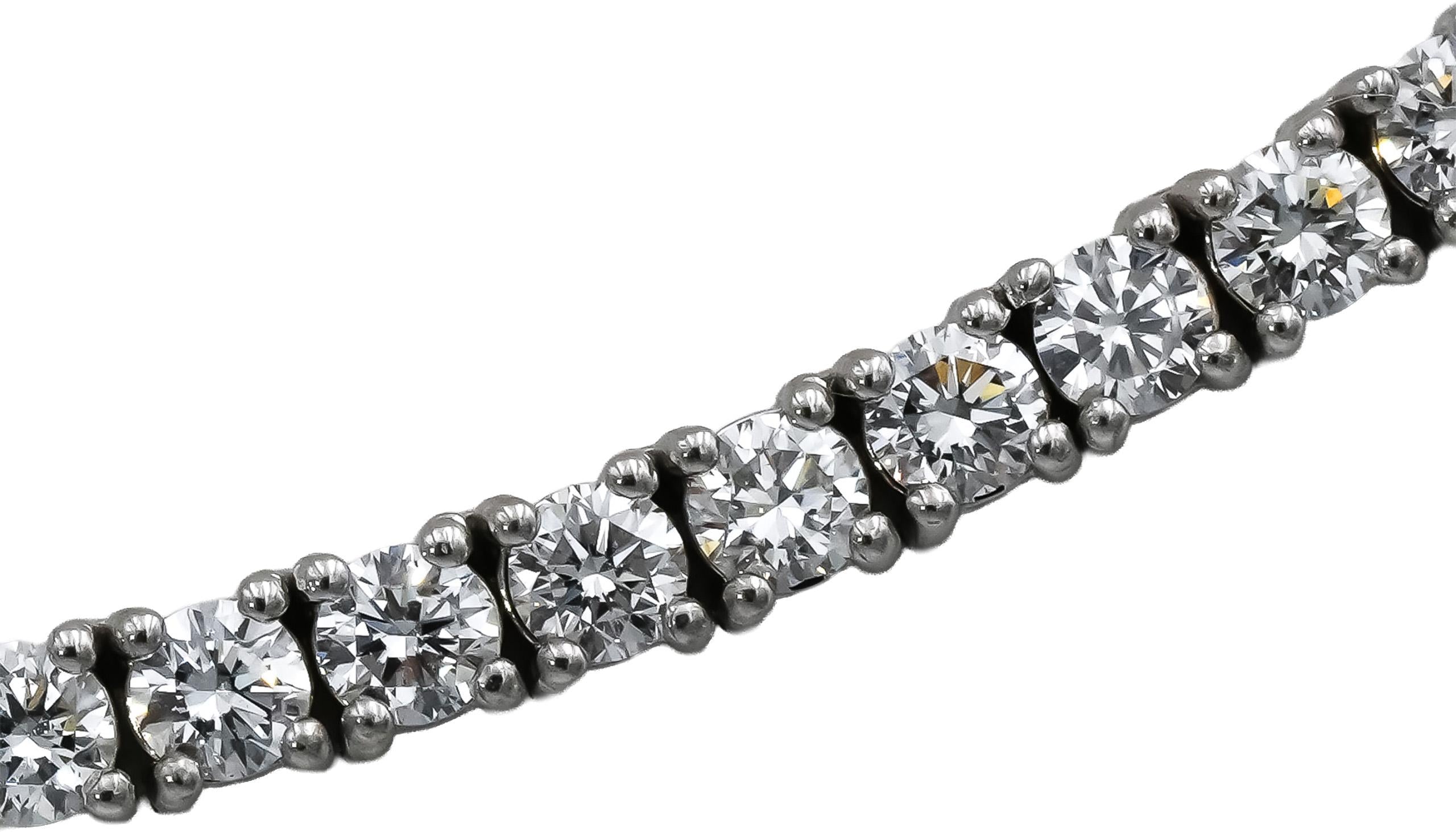 14k White Gold VS Round Lab-Grown Diamond Tennis Necklace 8.95CT