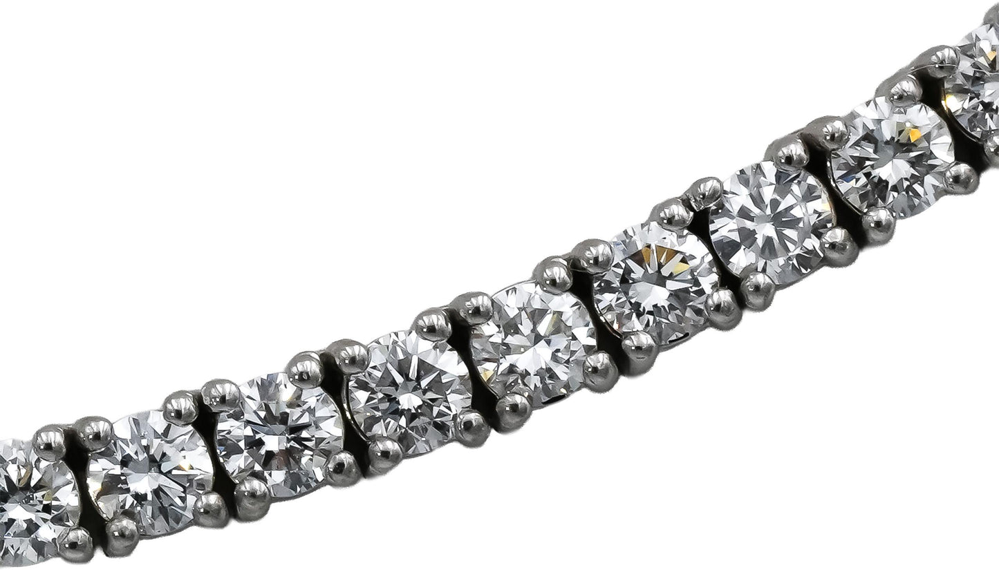 14k White Gold VS Round Lab-Grown Diamond Tennis Necklace 8.95CT