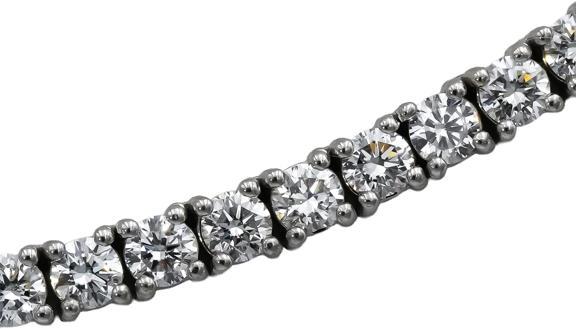 14k White Gold VS Round Lab-Grown Diamond Tennis Necklace 8.95CT