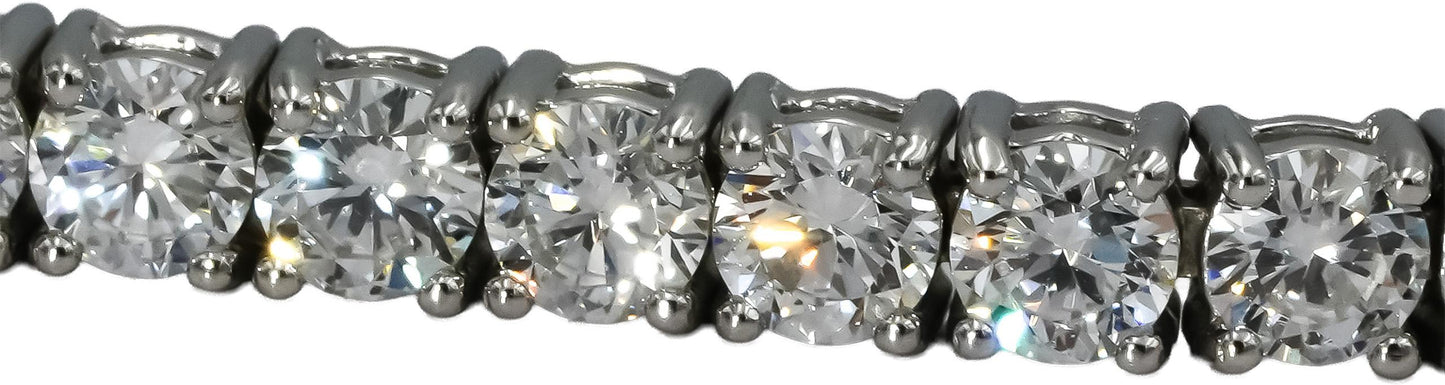 14k White Gold VS Round Lab-Grown Diamond Tennis Bracelet 6.99CT
