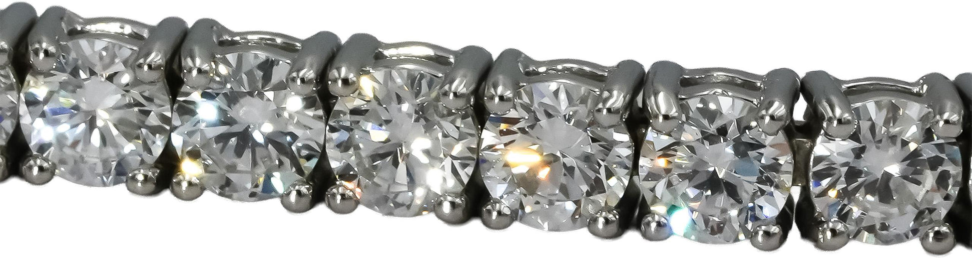 14k White Gold VS Round Lab-Grown Diamond Tennis Bracelet 6.99CT