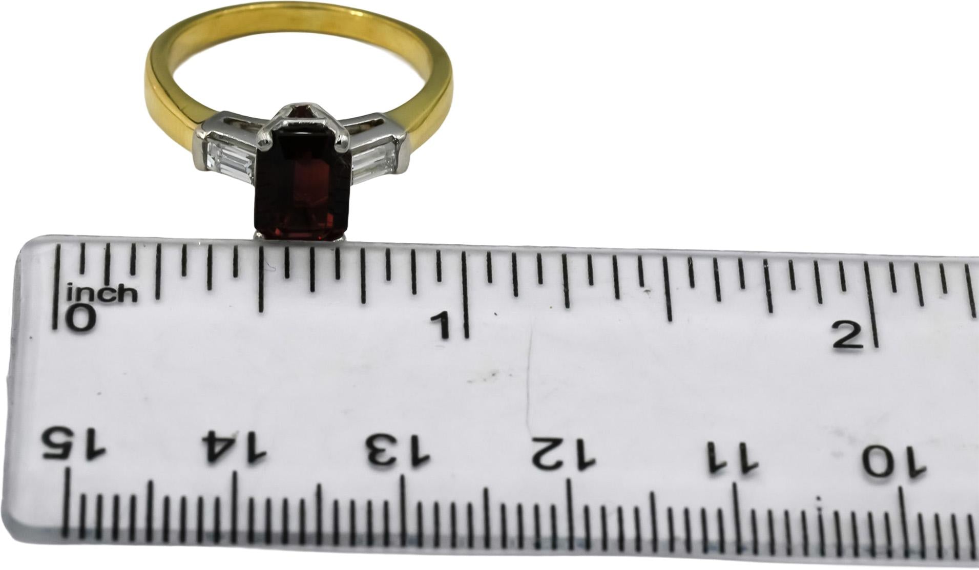 18k Gold & Platinum VS Diamond and Garnet Cocktail Ring 2.13CT Size 6.75