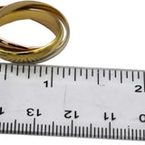 CARTIER 18k Yellow Rose White Gold Trinity Rolling Band Ring Size 62