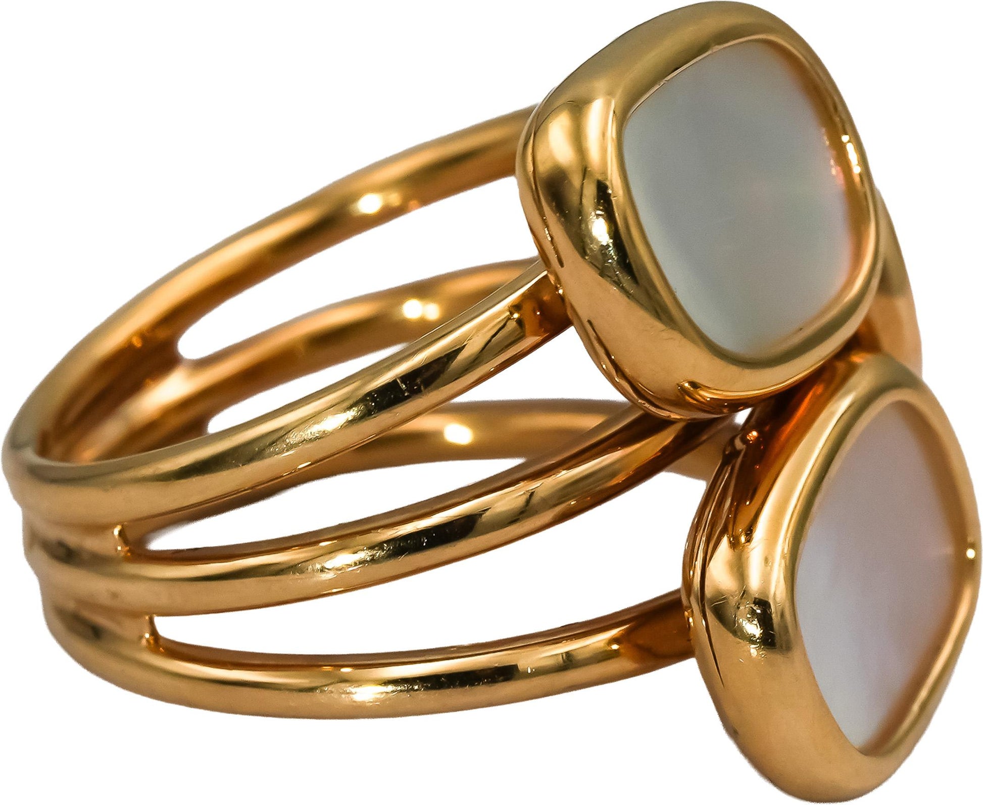 ROBERTO COIN 18k Rose Gold Diamond and Mother of Pearl Ring 0.15CT Size 6.5