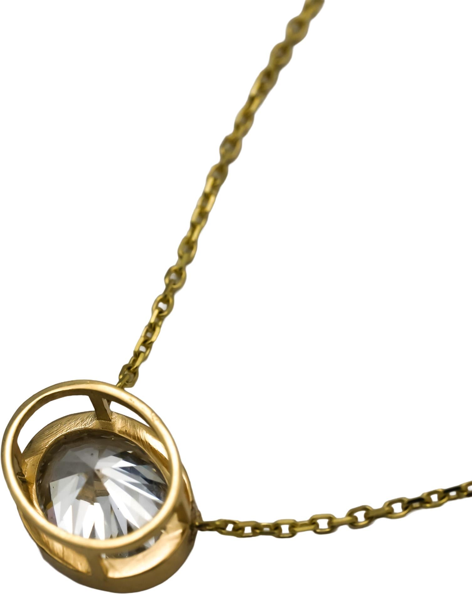 IGI 14k Yellow Gold VS1/E Oval Cut Lab-Grown Diamond Pendant Necklace 2.43CT