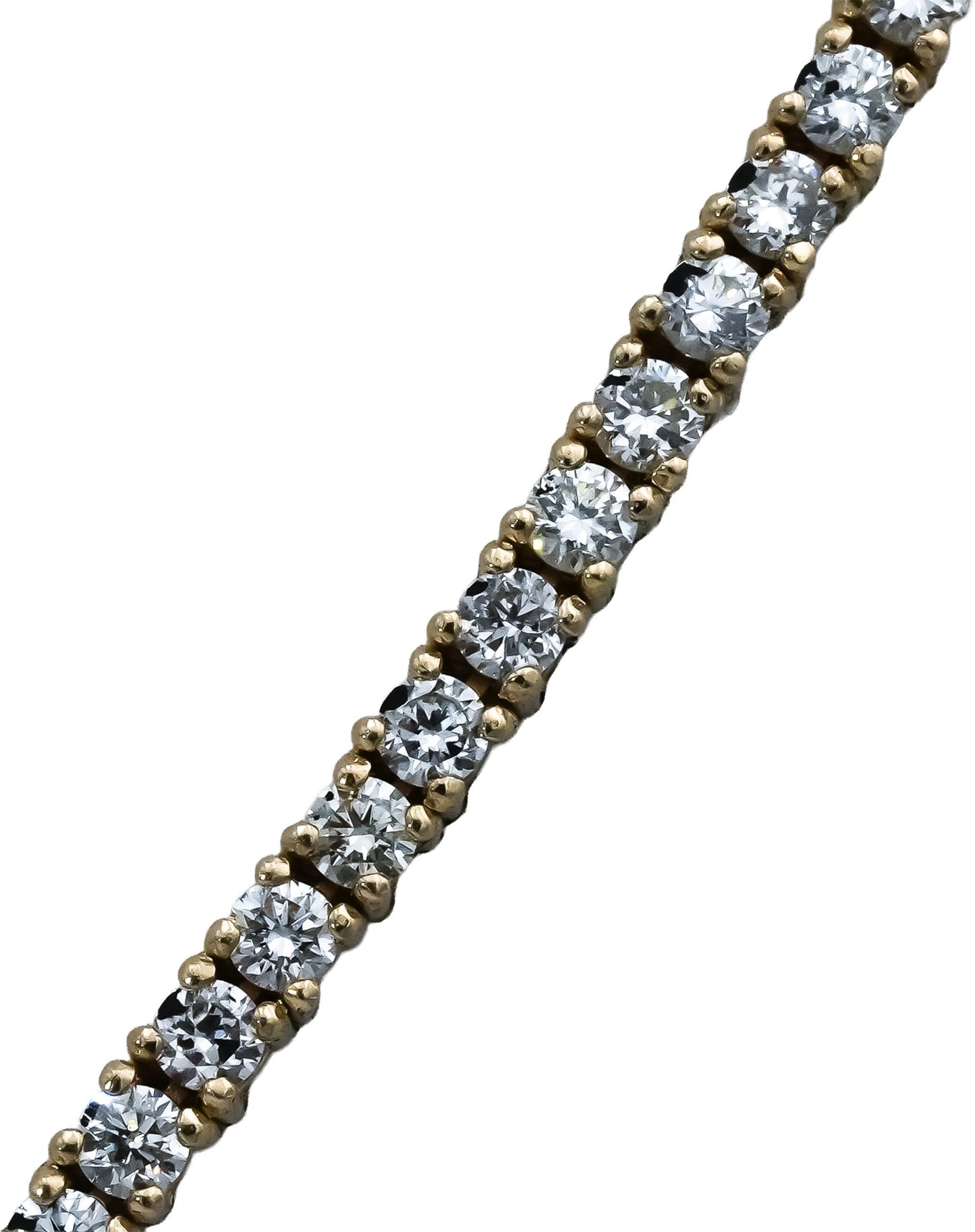 14k Yellow Gold VS Round Diamond Tennis Necklace 5.43CT