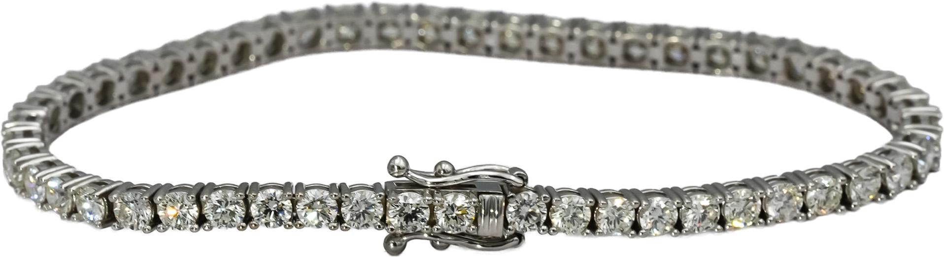 14k White Gold VS Round Diamond Tennis Necklace 5.07CT 203 Pieces