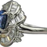 GIA Certified Platinum No Heat Madagascar Sapphire and Diamond Ring 3.62CT