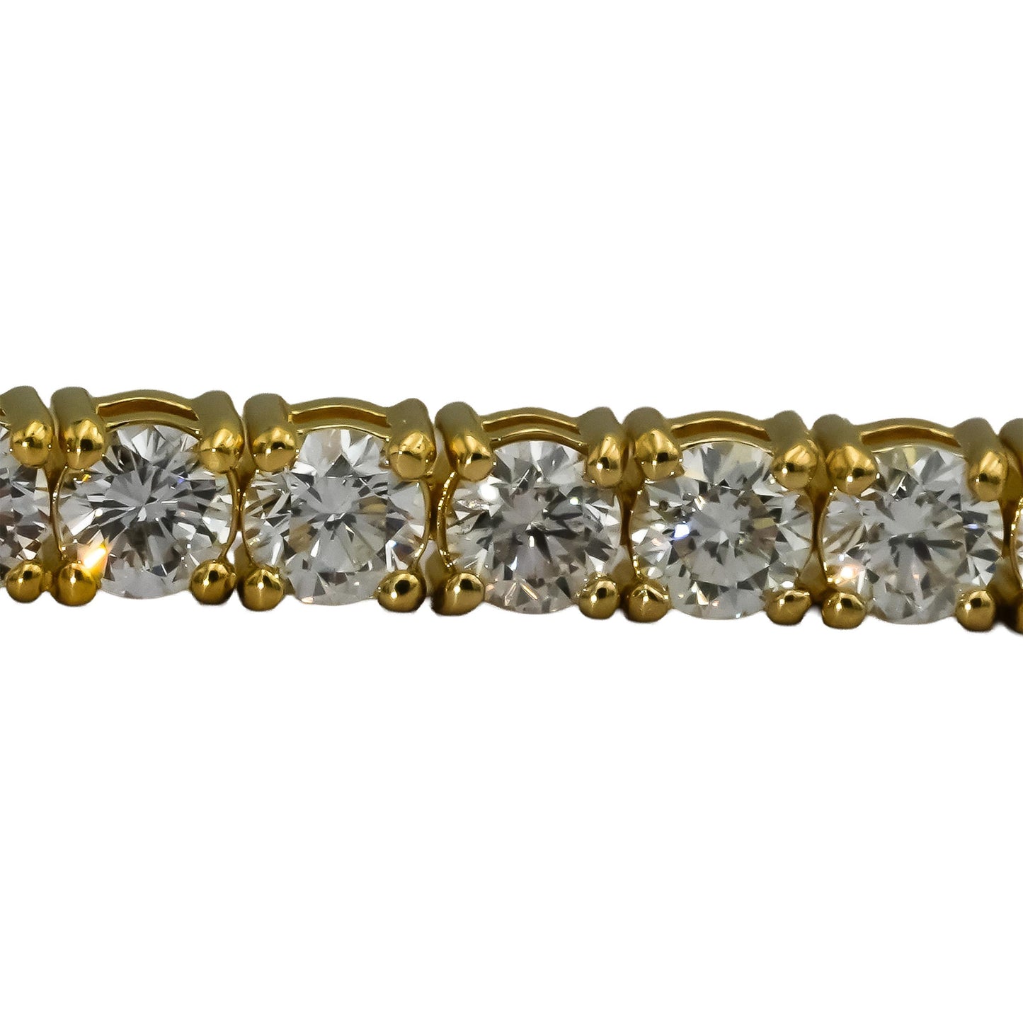 14k Yellow Gold VS Round Diamond Tennis Bracelet 7.03CT 52 Pieces