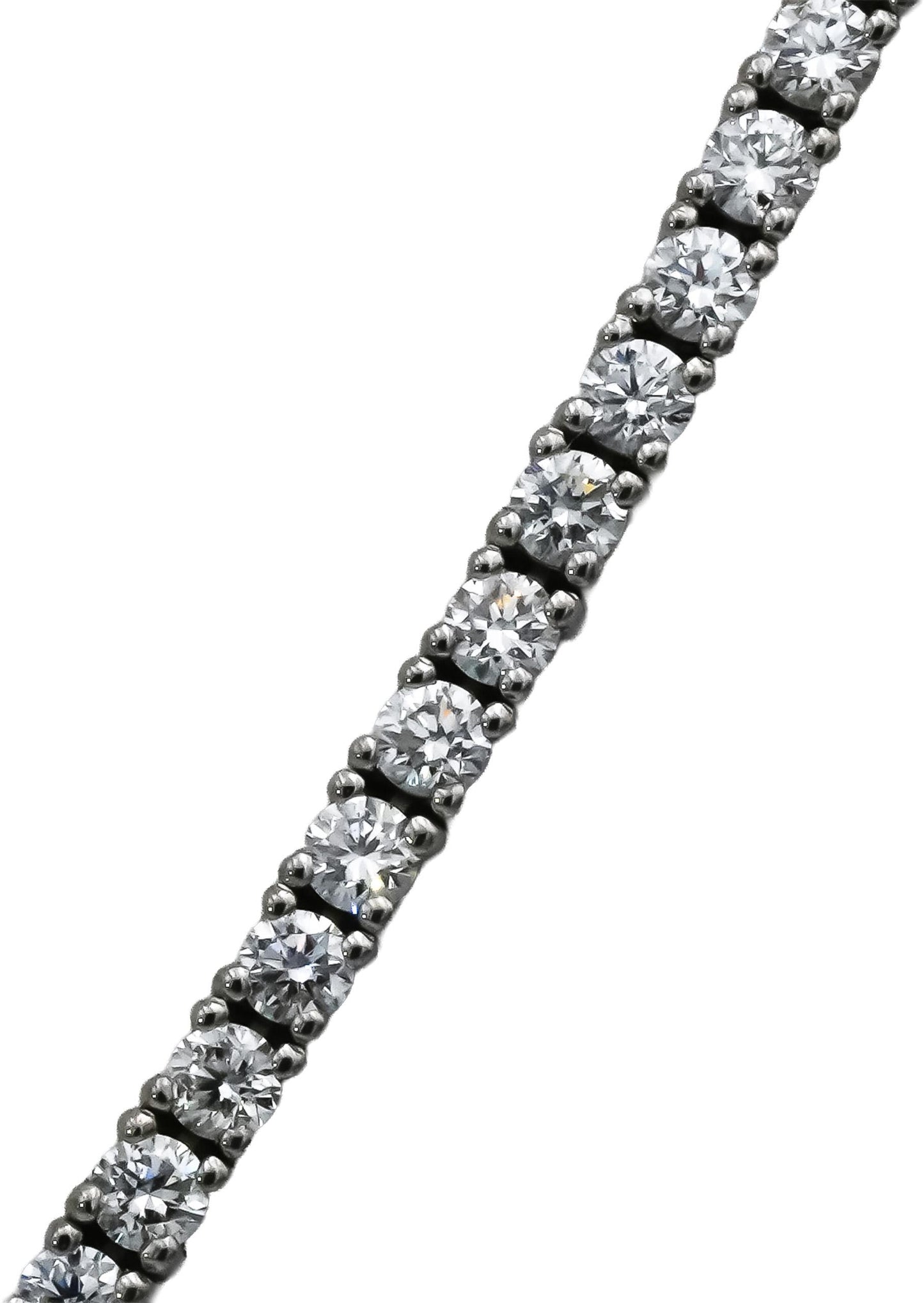 14k White Gold VS Round Diamond Tennis Necklace 5.30CT 203 Pieces