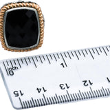 HERA 18k Yellow Gold Sterling Silver Onyx Solitaire Ring Size 7