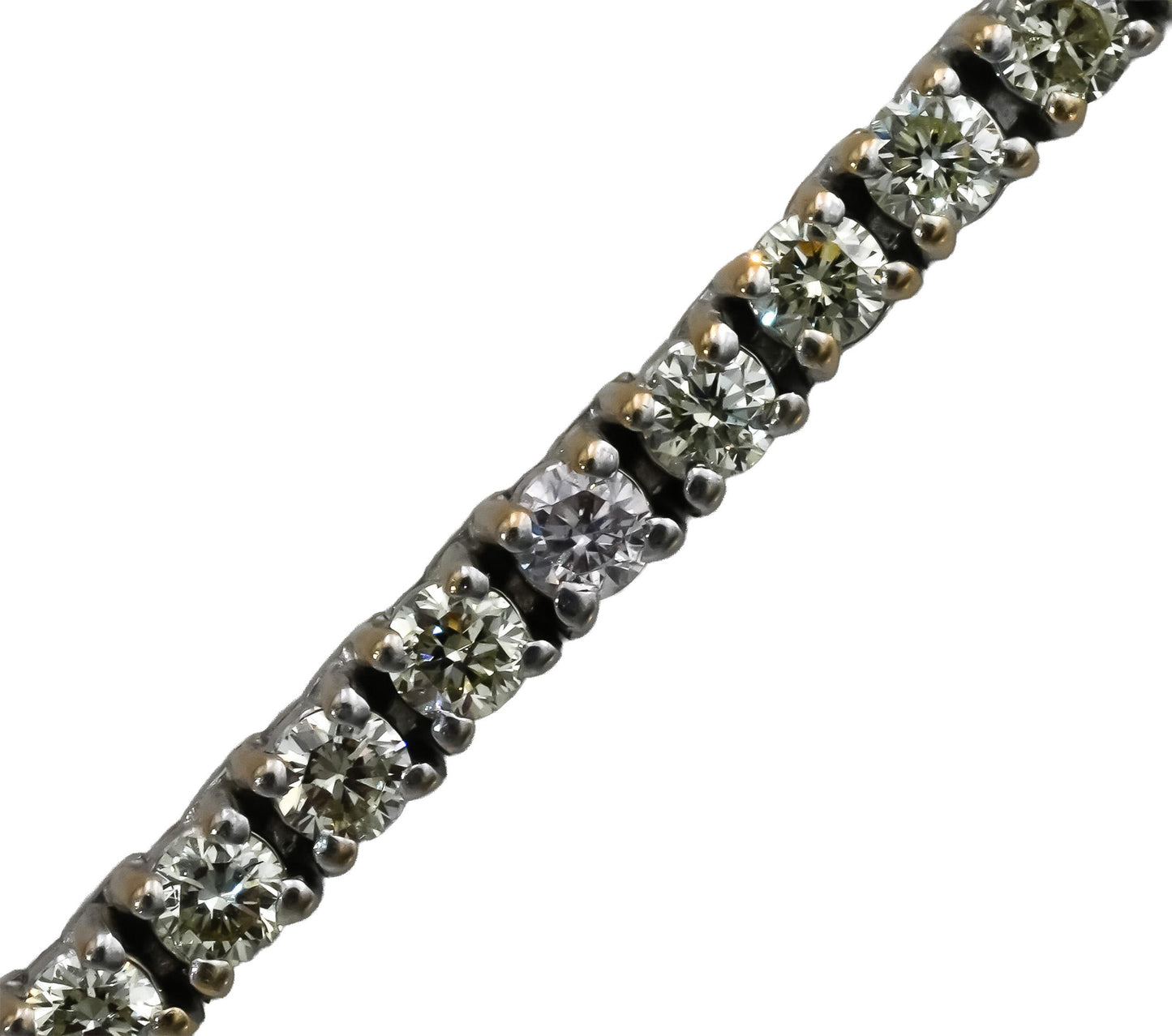 10k White Gold Round Prong Set Diamond Tennis Necklace 9.65CT